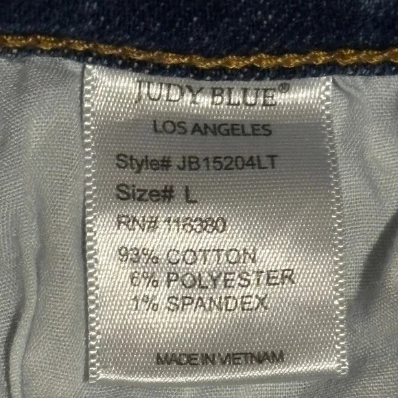 Judy Blue Womens Shorts Lg Distressed Denim Rainbow Paint Splatter Frayed Hem - Picture 7 of 10